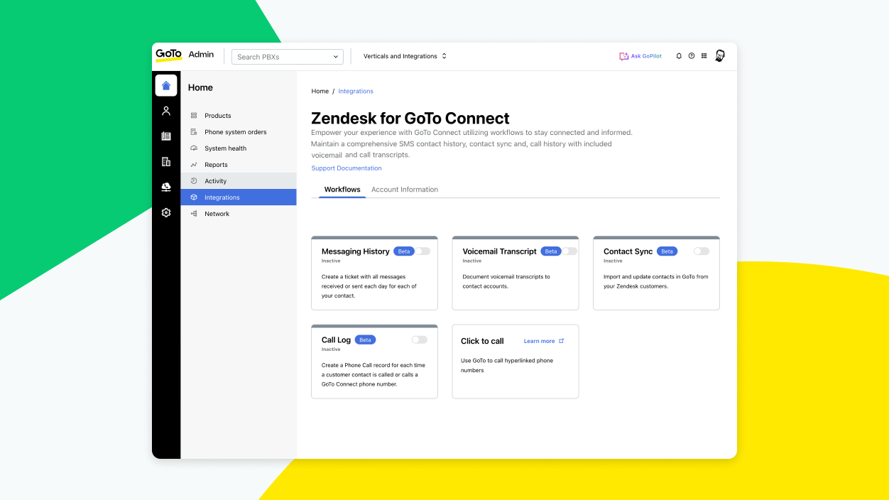 Dieser Screenshot zeigt, wie Sie Ihre Kommunikationsworkflows nahtlos in Zendesk integrieren.